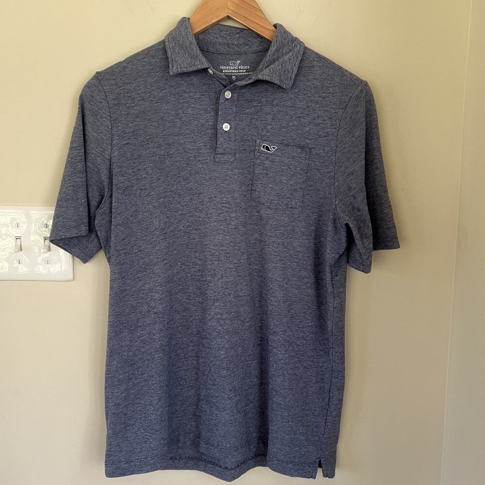 Vineyard Vines Edgartown Polo, Deep Bay Blue, Size XL/14